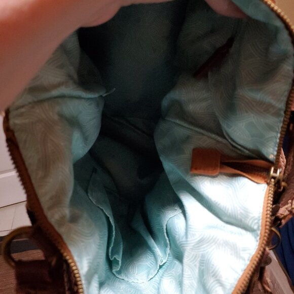 The Sak Leather Tote with Boho Fabric strap - Picture 6 of 12